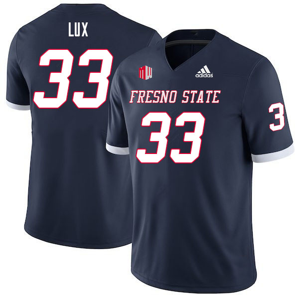 Men #33 Bralyn Lux Fresno State Bulldogs College Football Jerseys Sale-Navy